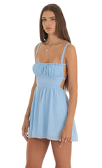Fit And Flare Dress In Light Blue