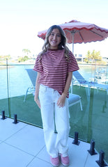 Alba Pink Stripe Oversized Tee