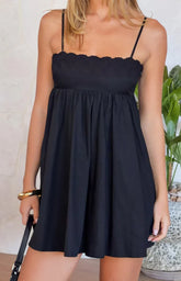 Gracelyn Black Eyelet Embroidered Mini Dress