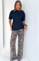 Joplin Black Sheer Zebra Print Pants