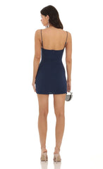 Twist Cutout Dress In Navy