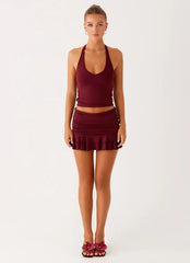 Bernie Halter Top - Raspberry Wine