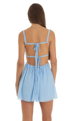 Fit And Flare Dress In Light Blue