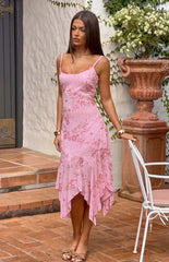 Another World Pink Sequin Midi Dress