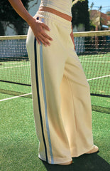 Leya White Contrast Stripe Pants